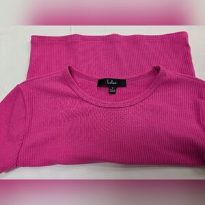 Lulus Crew Neck Short Sleeve Ribbed Top